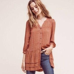 Holding Horses Anthropologie burnt orange tunic